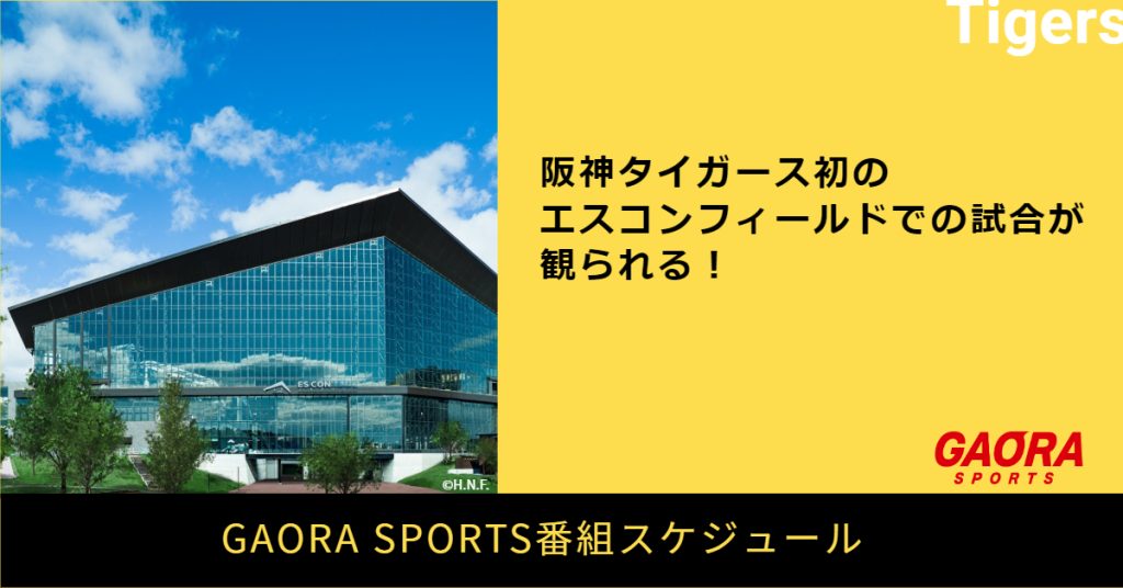阪神タイガース初のエスコンフィールドでの試合が観られる！GAORA SPORTS番組スケジュール