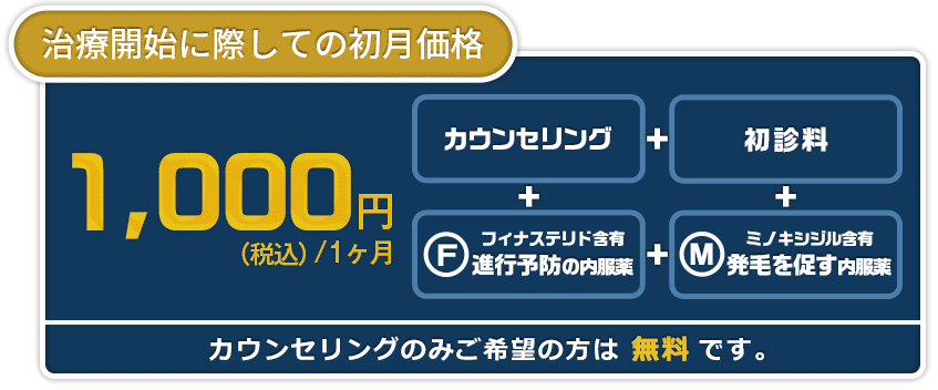 初月は1,000円でスタートできる！