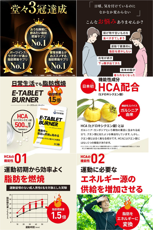 イータブレットバーナー　日本新薬　ダイエット　サプリメント hca 31日分